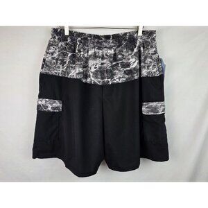 Mossy Oak Fishing Swim Trunks Men's Size XL Black Lined Swimsuit Shorts